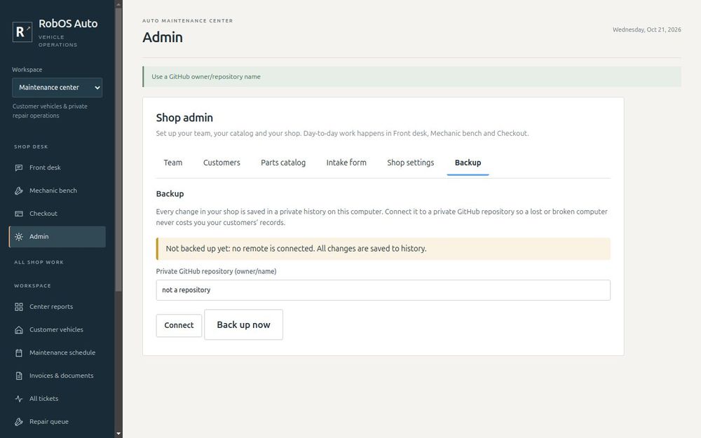 A repository name that is not valid is refused