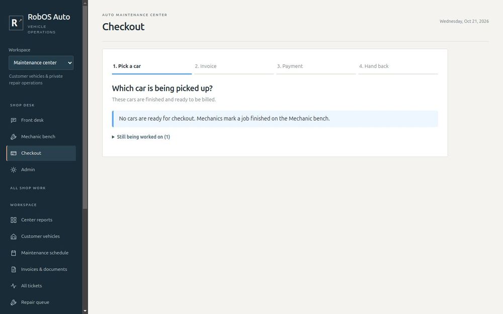 Only finished cars are ready for checkout