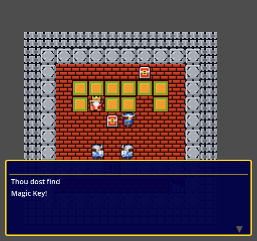 Throne room with the dialog: Thou dost find Magic Key!