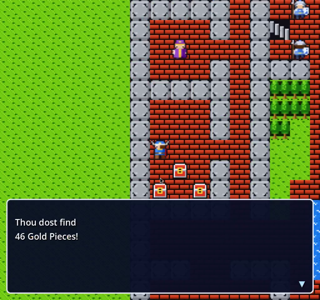 Tantegel 1F: Thou dost find 46 Gold Pieces!