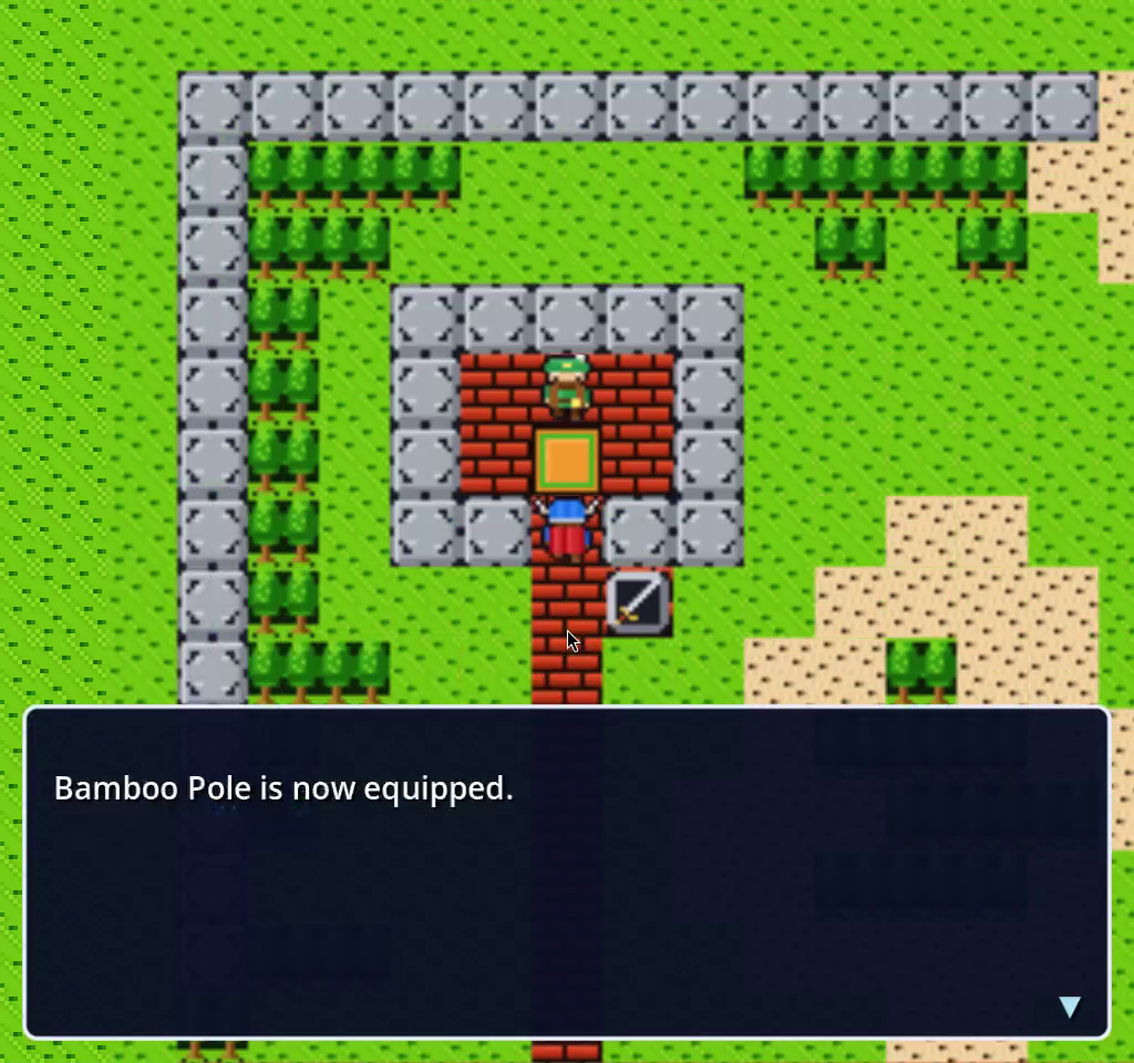 Bamboo Pole is now equipped, Brecconary