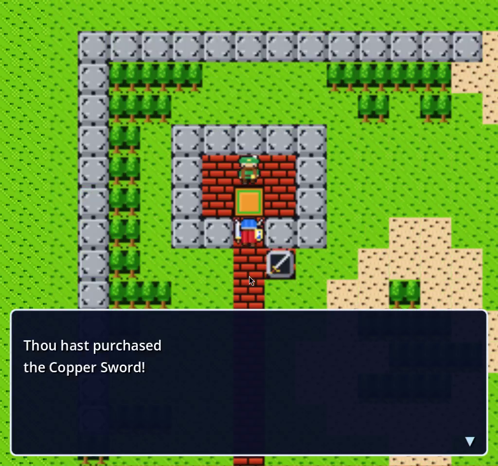 Thou hast purchased the Copper Sword!