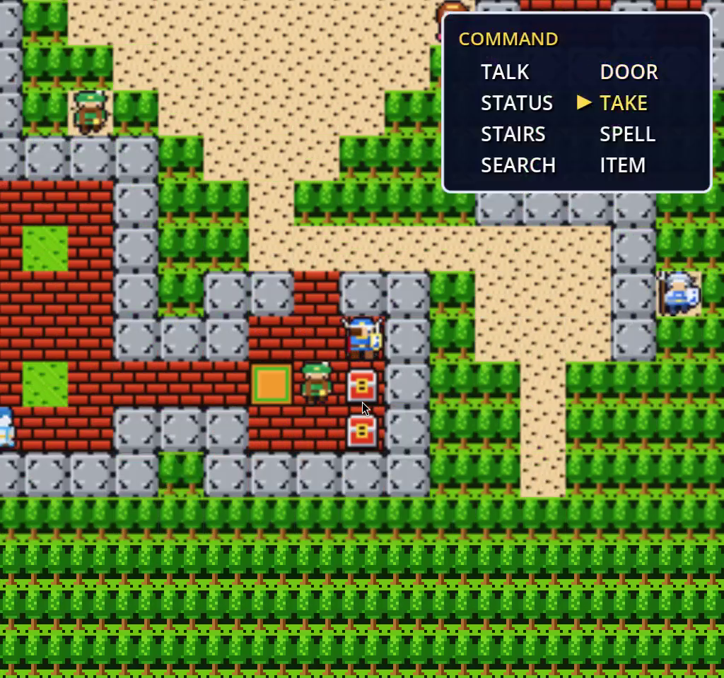 Kol village with the command menu open at a chest