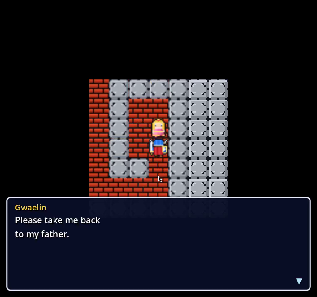 Swamp Cave: Princess Gwaelin asks to be taken back to her father