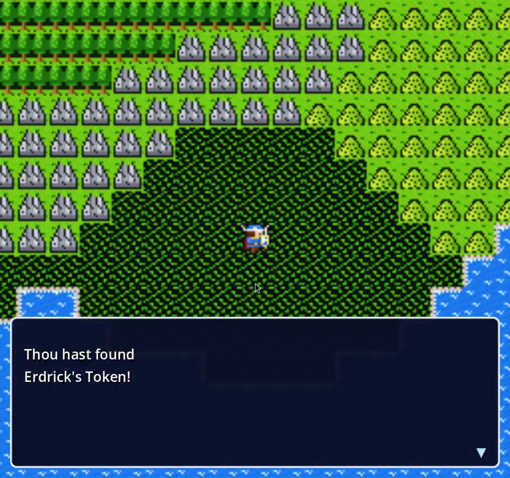 Thou hast found Erdrick's Token! in the swamp