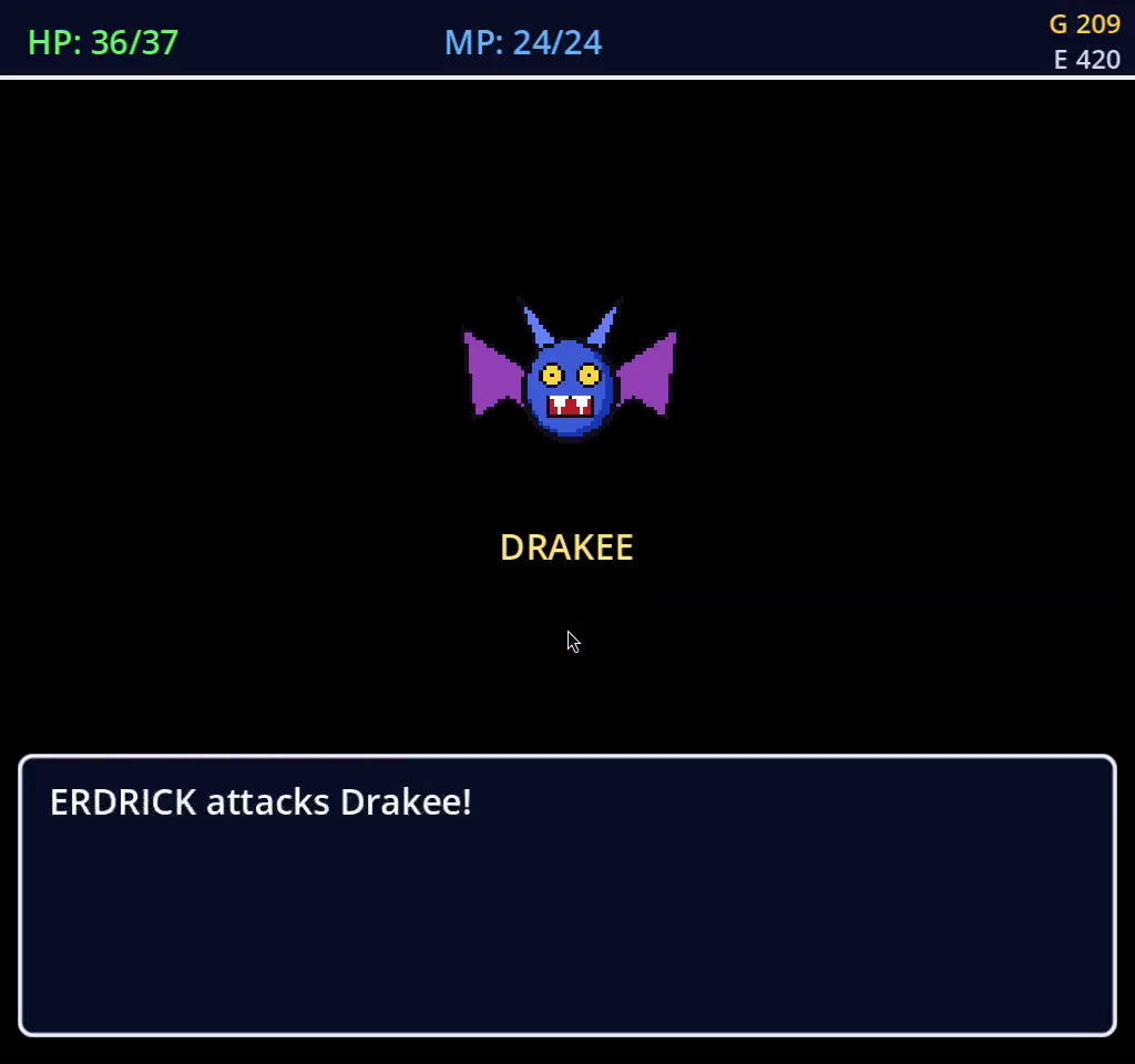 Drakee battle: ERDRICK attacks Drakee