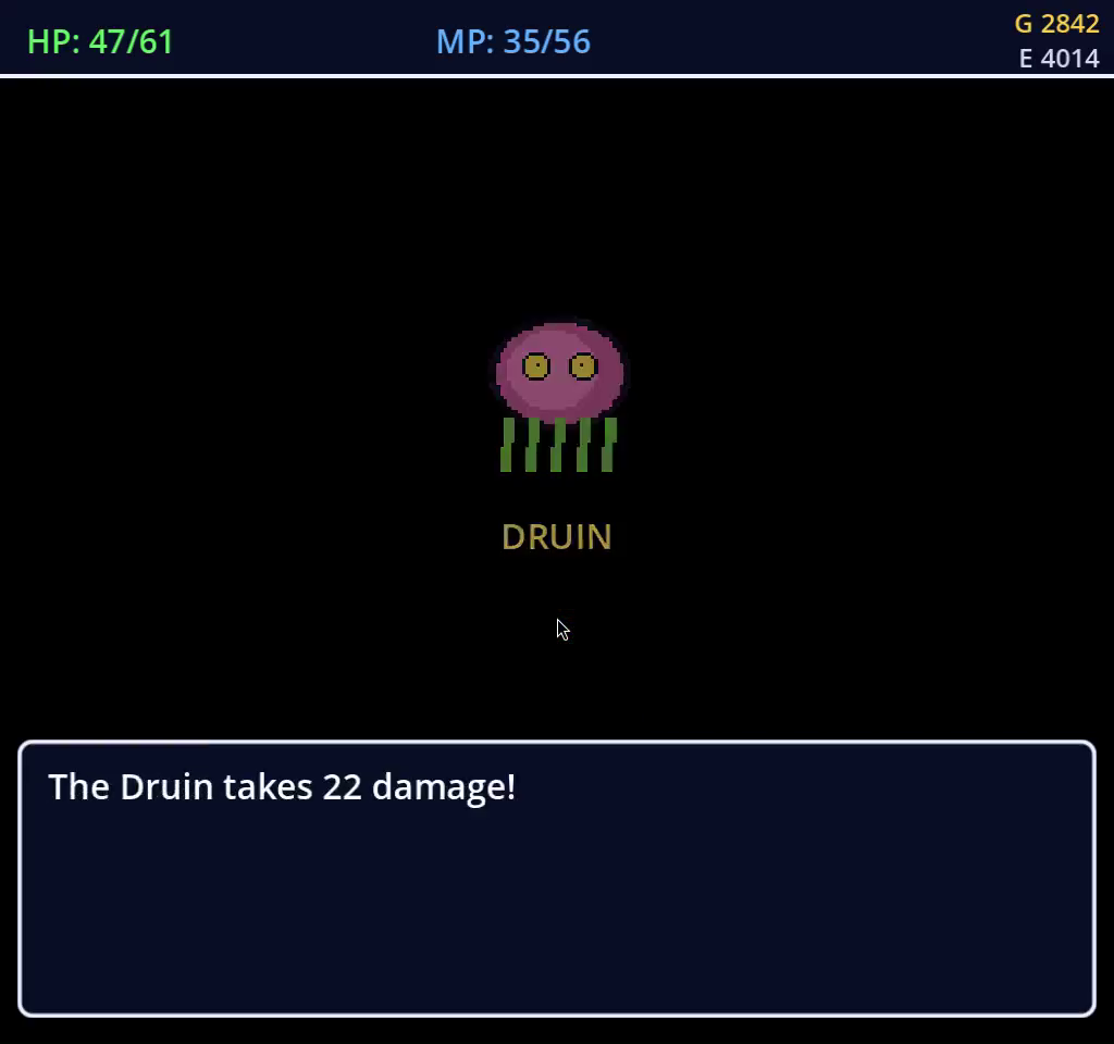 The Druin takes 22 damage