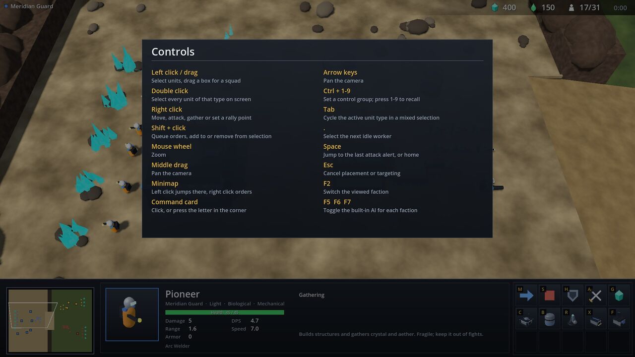 Controls overlay