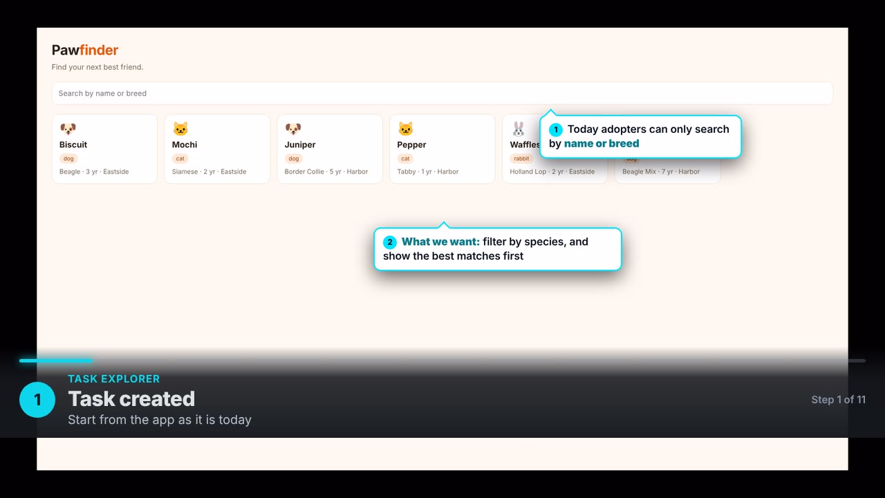 Task created. Start from the app as it is today