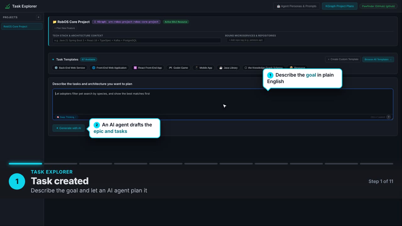 Task created. Describe the goal and let an AI agent plan it