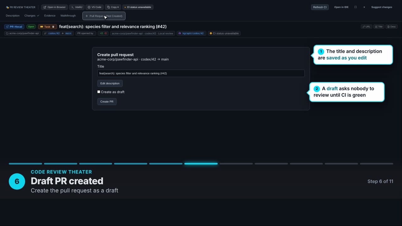Draft PR created. Create the pull request as a draft