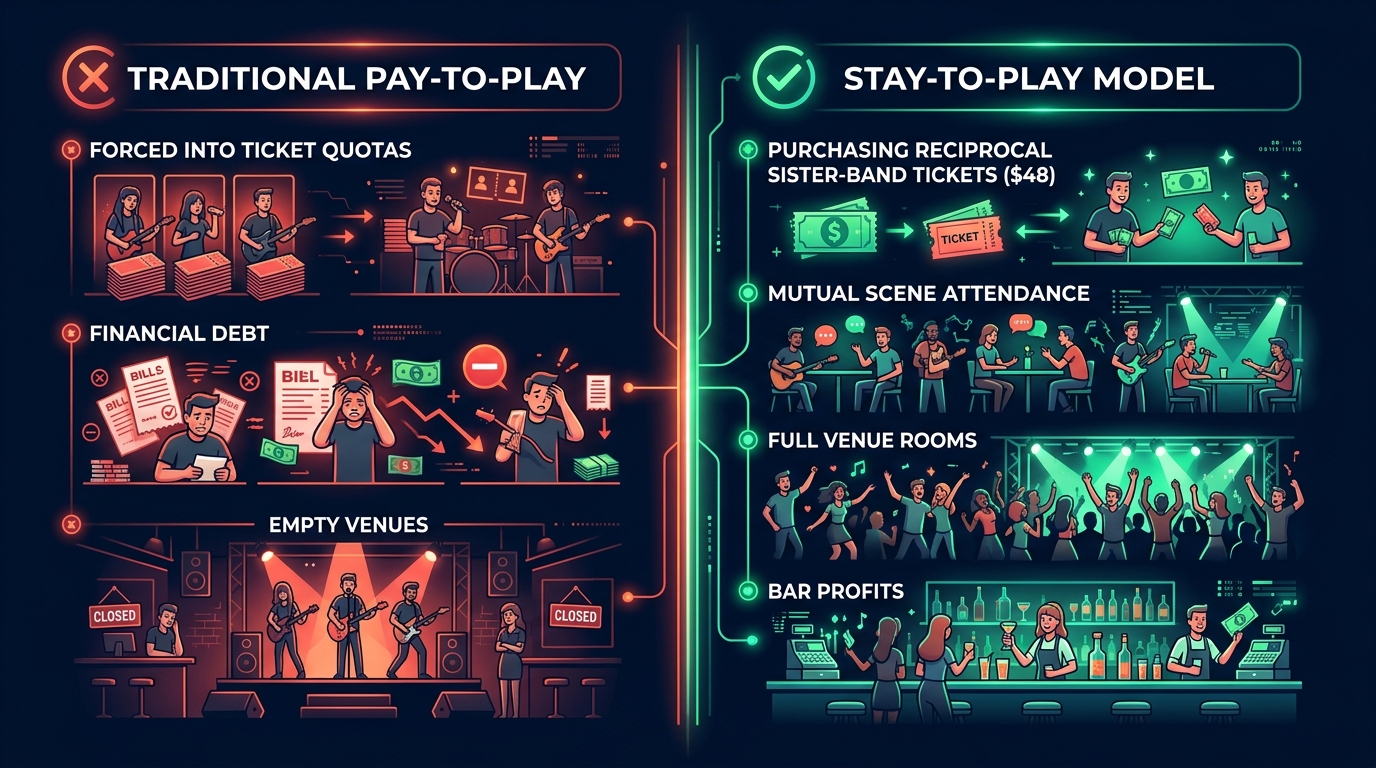 Traditional Pay-To-Play vs The Gig Bandit Stay-To-Play Model