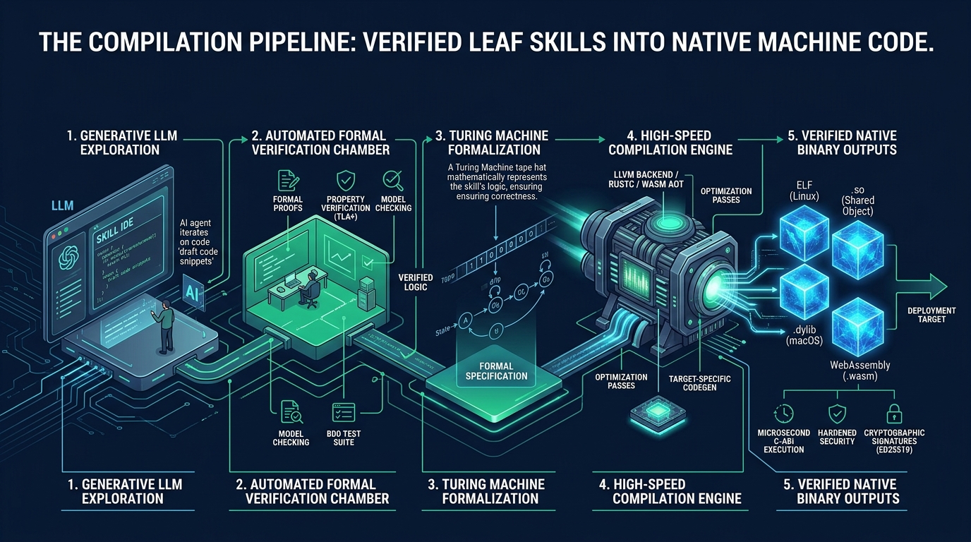 The Compilation Pipeline: Verified Leaf Skills into Native Machine Code