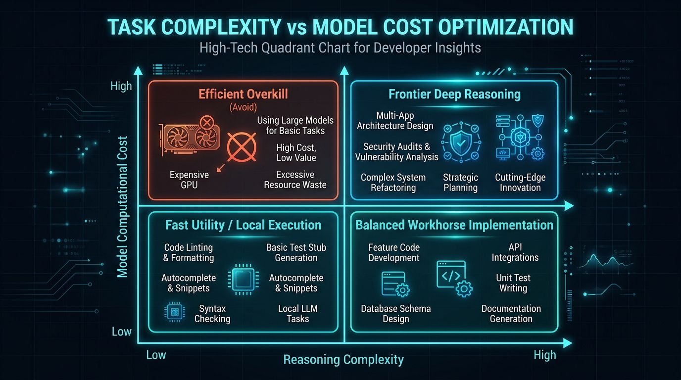 Task Complexity vs Model Cost Optimization Matrix