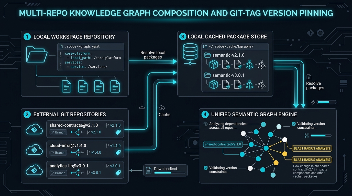 Multi-Repo Knowledge Graph Composition and Git-Tag Version Pinning
