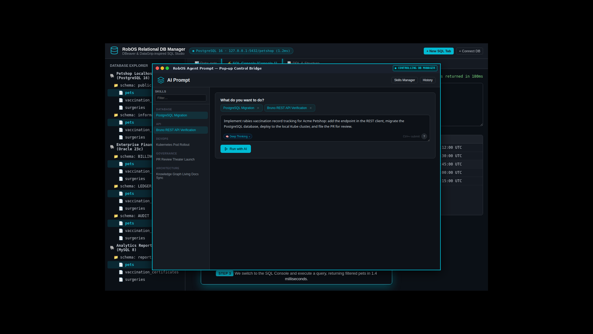 RobOS Agent Prompt Controlling Relational DB Manager