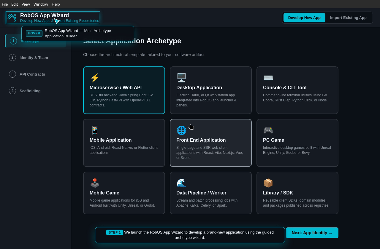 RobOS App Wizard