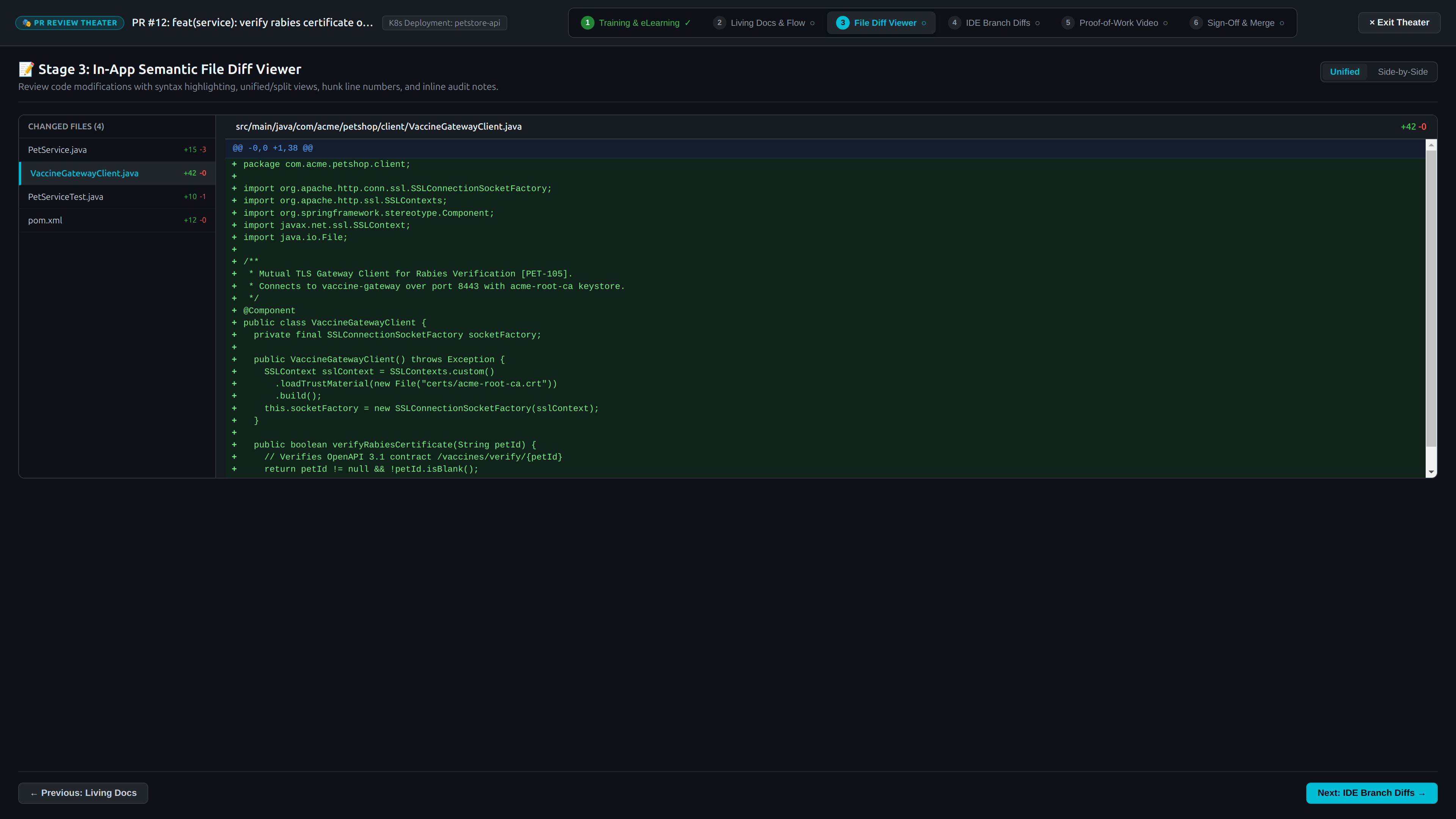 Stage 3: In-App File Diff Viewer with Syntax Highlighting