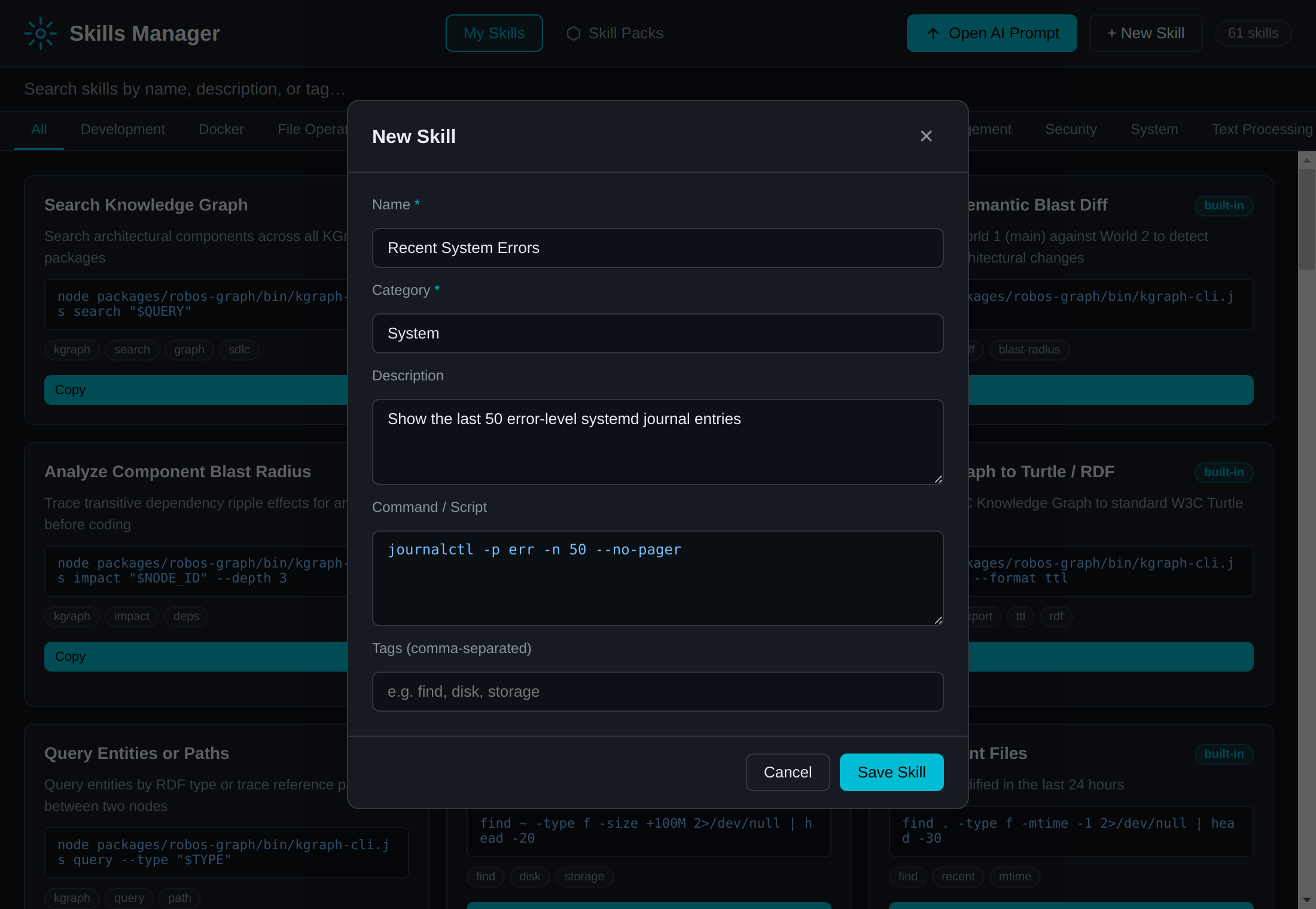 Authoring Custom Skills Modal