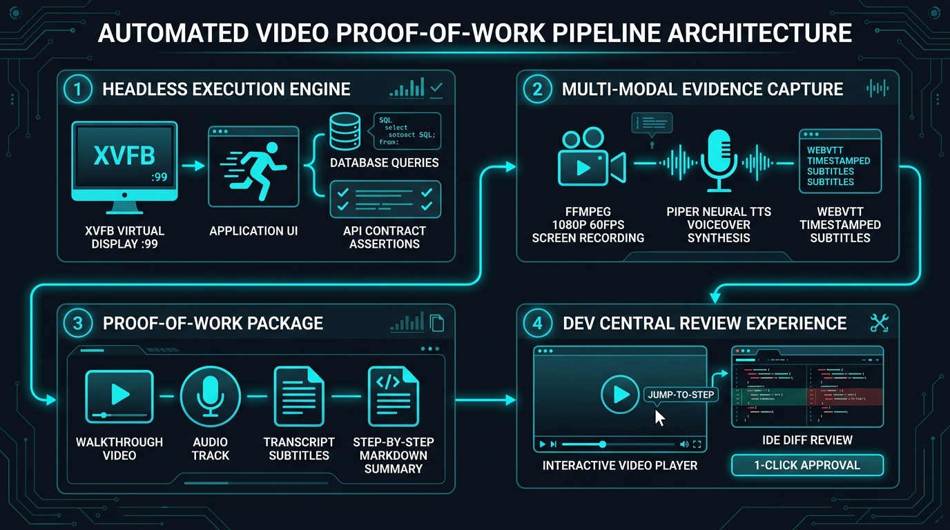 Automated Video Proof-of-Work Pipeline Architecture