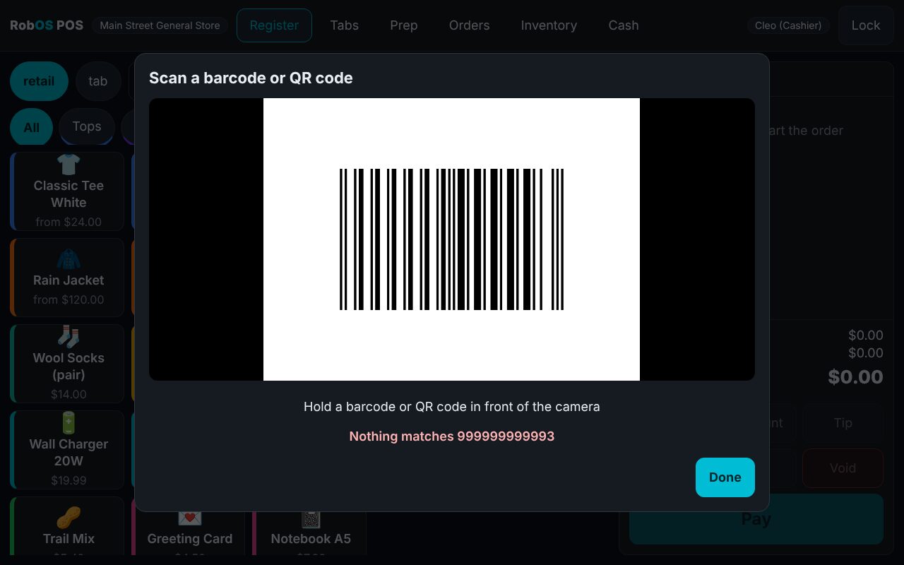 A code that is not in the catalog is explained, nothing is added