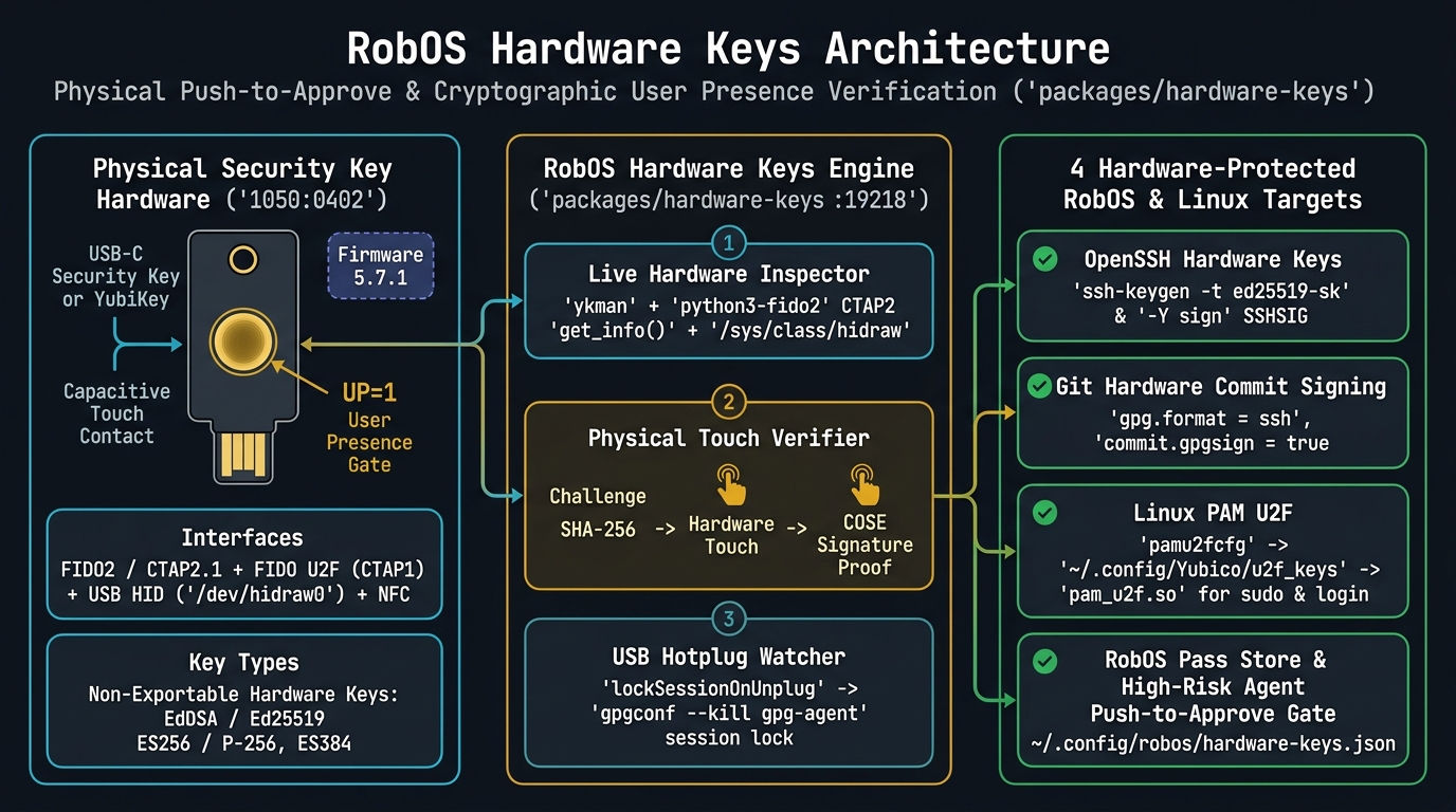RobOS Hardware Keys Physical Push-to-Approve Architecture