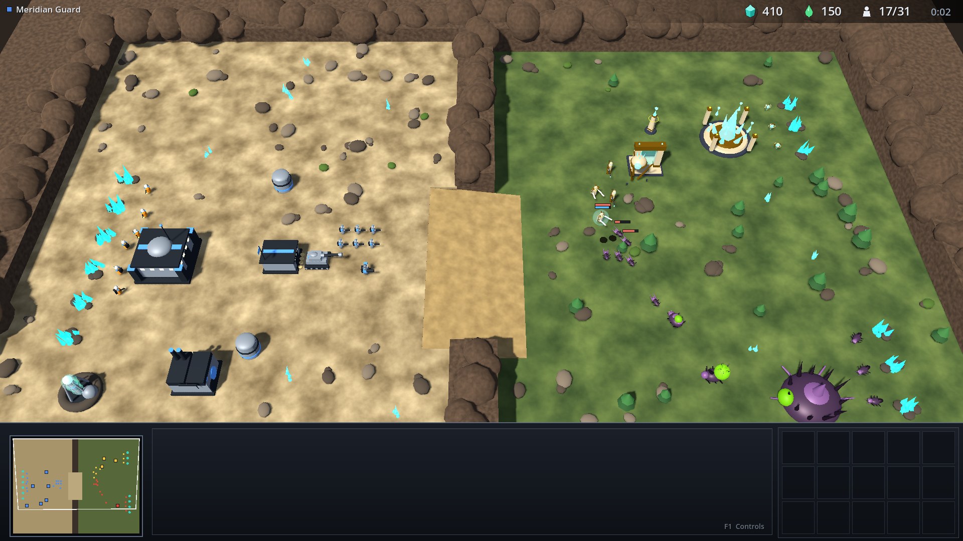 The whole canyon at maximum zoom with the minimap showing the camera outline