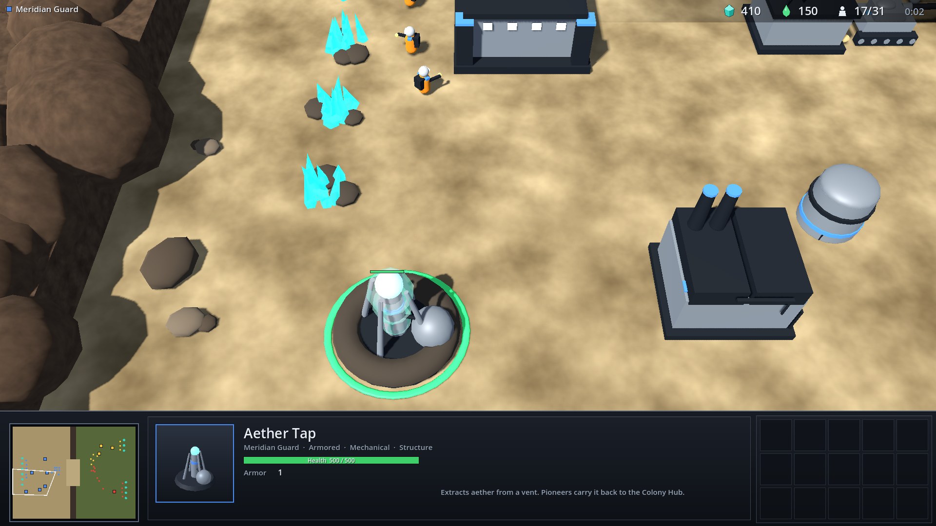 An Aether Tap on a vent beside the Workshop